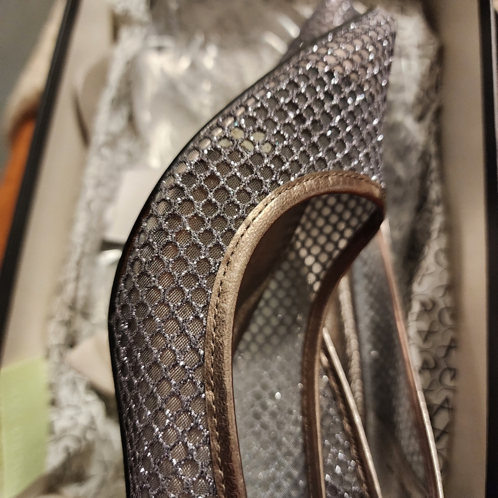 Adrianna Papell Lois Gunmetal Honeycomb 6.5M Silver - Picture 15 of 16